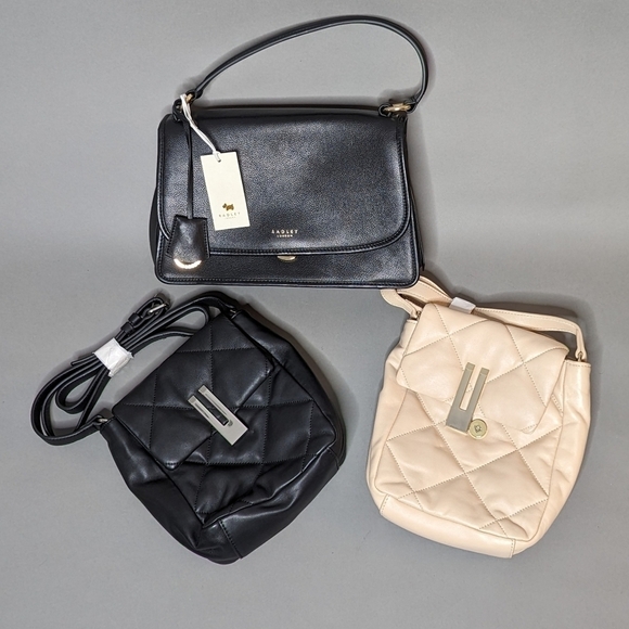 Radley London Satchel Vince Camuto Quilted Leather Crossbody Handbags Lot of 3 - Picture 2 of 16